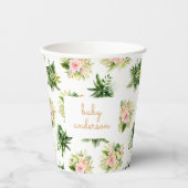 Tropical Leaves-Baby shower Papieren Bekers (Voorkant)