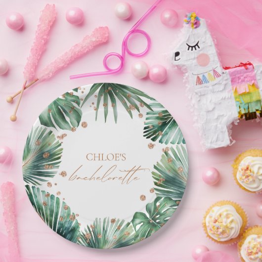 Tropical Leaves Bachelorette Party Paper Bord (Feest)