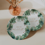 Tropical Leaves Bachelorette Party Paper Bord<br><div class="desc">Ontworpen om te coördineren met voor het Collectie van de Uitnodiging van de Weddenschap "Chloe". Uitzicht de verbinding van het collectie op deze pagina om alle passende punten in dit prachtige ontwerp te zien.</div>