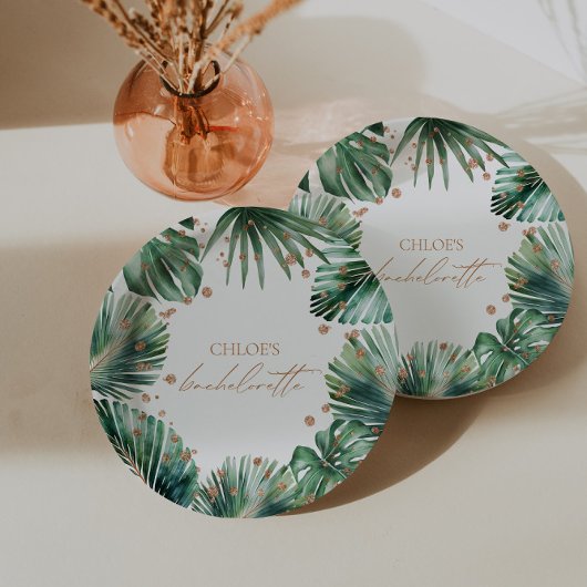 Tropical Leaves Bachelorette Party Paper Bord
