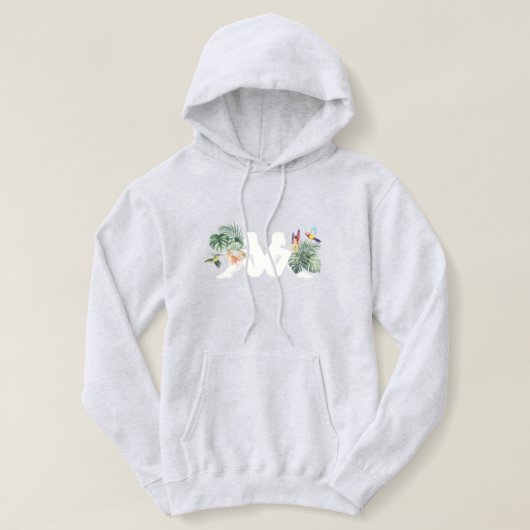 Tropical Leaves & Birds Minimal Nature Design Hoodie (Design voorkant)