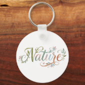 Tropical Leaves & Birds Nature Aesthetic Design Sleutelhanger (Achterkant)