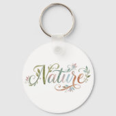 Tropical Leaves & Birds Nature Aesthetic Design Sleutelhanger (Achterkant)