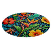 Tropical Leaves Bloom Art Snijplank (Hoek)