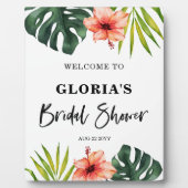 Tropical Leaves Bridal Shower Welcome Fotoplaat (Voorkant)