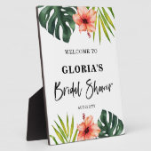 Tropical Leaves Bridal Shower Welcome Fotoplaat (Zijkant)