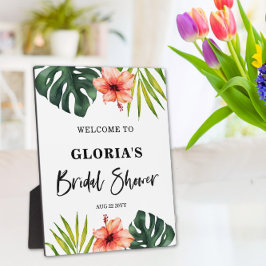 Tropical Leaves Bridal Shower Welcome Fotoplaat