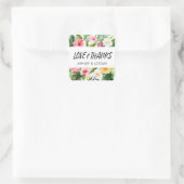 Tropical Leaves Bruiloft Dank u Vierkante Sticker (Tas)