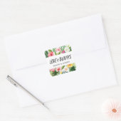 Tropical Leaves Bruiloft Dank u Vierkante Sticker (Envelop)