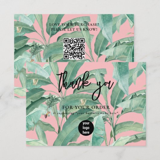 Tropical Leaves Business Bedankt Logo (Voorkant / Achterkant)