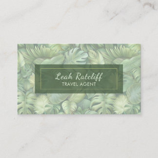 Tropical Leaves Business Card Visitekaartje