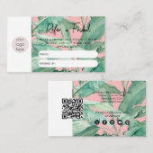 Tropical Leaves Business Verwijs een vriend door Visitekaartje (Voorkant / Achterkant)