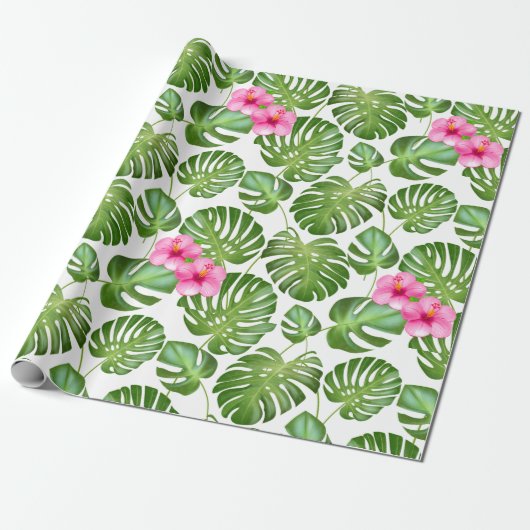 Tropical Leaves Cadeaupapier (Uitgerold)
