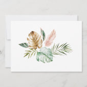 Tropical Leaves Calligraphy Wedding Save the Date (Achterkant)