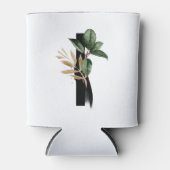 Tropical Leaves Faux Gold Foil Letter I Monogram Blikjeskoeler (Voorkant)