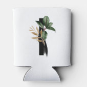 Tropical Leaves Faux Gold Foil Letter I Monogram Blikjeskoeler (Achterkant)