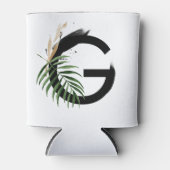 Tropical Leaves Faux Gold Folie Letter G Monogram Blikjeskoeler (Voorkant)
