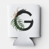 Tropical Leaves Faux Gold Folie Letter G Monogram Blikjeskoeler (Achterkant)