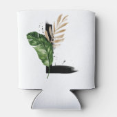 Tropical Leaves Faux Gold Folie Letter L Monogram Blikjeskoeler (Achterkant)