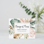 Tropical Leaves Geometrisch Lijst Verandering van Briefkaart (Staand voorkant)