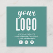 Tropical Leaves Gepersonaliseerde orde Dank u Vierkante Visitekaartje (Achterkant)