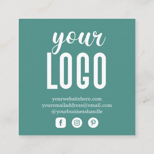 Tropical Leaves Gepersonaliseerde orde Dank u Vierkante Visitekaartje (Achterkant)