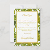 Tropical Leaves Gold Destination Trouwfoto Bedankkaart (Achterkant)