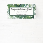 Tropical Leaves Graduation Party Banner (Insitu)