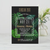 Tropical Leaves Graduation Party Uitnodiging (Staand voorkant)