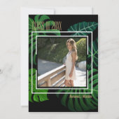 Tropical Leaves Graduation Party Uitnodiging (Achterkant)