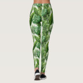 Tropical Leaves Green Botanical Pattern Leggings (Achterkant)