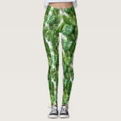 Tropical Leaves Green Botanical Pattern Leggings (Voorkant)