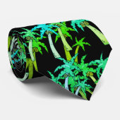 Tropical leaves green necktie stropdas (Opgerold)