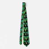Tropical leaves green necktie stropdas (Achterkant)