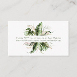 Tropical Leaves Greenery RSVP naar website | Informatiekaartje