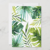 Tropical Leaves Hawaiian Summer Wedding Invitation Kaart (Achterkant)