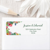 Tropical Leaves Hibiscus Hawaïaans adreslabel Etiket (Insitu)