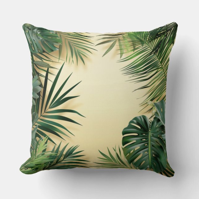 Tropical Leaves-Lijst Kussen (Voorkant)
