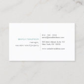 Tropical Leaves Logo op Aqua voor vakantieverhuur Visitekaartje (Achterkant)