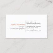 Tropical Leaves Logo op Sinaasappel voor vakantiev Visitekaartje (Achterkant)