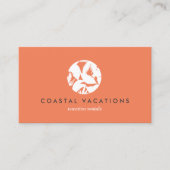 Tropical Leaves Logo op Sinaasappel voor vakantiev Visitekaartje (Voorkant)