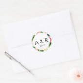 Tropical Leaves Monogram Bedankt voor uw Sticker (Envelop)