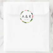 Tropical Leaves Monogram Bedankt voor uw Sticker (Tas)