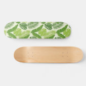 Tropical Leaves & Monstera Seamless Pattern Persoonlijk Skateboard (Horizontaal)