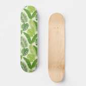 Tropical Leaves & Monstera Seamless Pattern Persoonlijk Skateboard (Voorkant)