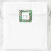 Tropical Leaves Palm Wedding Dank u Sticker (Tas)