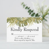 Tropical Leaves Palm Wedding RSVP-Kaart Bedankkaart (Staand voorkant)