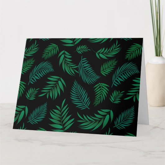 Tropical Leaves Pattern 2 Bedankkaart (Voorkant)