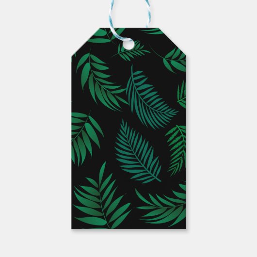 Tropical Leaves Pattern 2 Cadeaulabel (Voorkant)