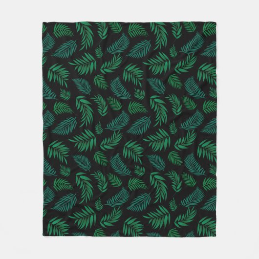Tropical Leaves Pattern 2 Fleece Deken (Voorkant)